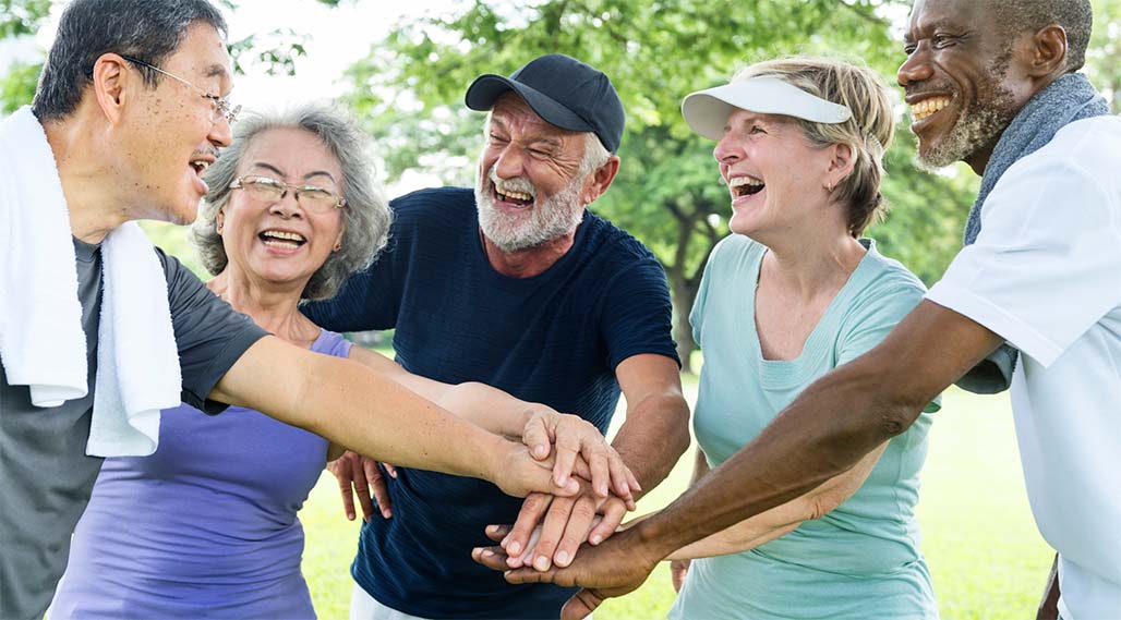 group of happy seniors